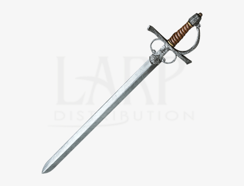 Medieval Knight Larp Rapier Sword - Sword, transparent png download