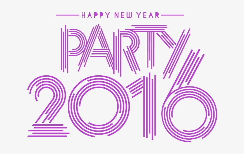 Happy New Year 2016 Party Text Design - New Year Party Text Png, transparent png download
