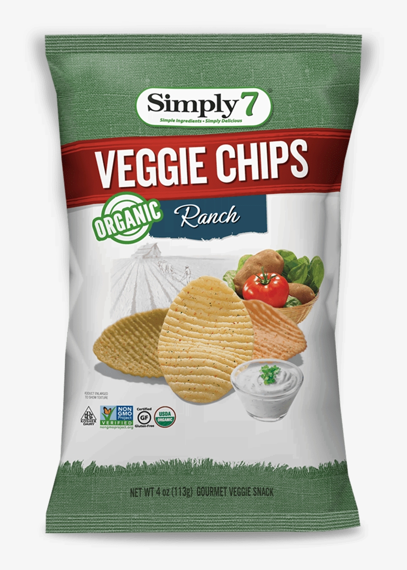 Next - Simply 7 Veggie Chips Organic Ranch - 4 Oz., transparent png download