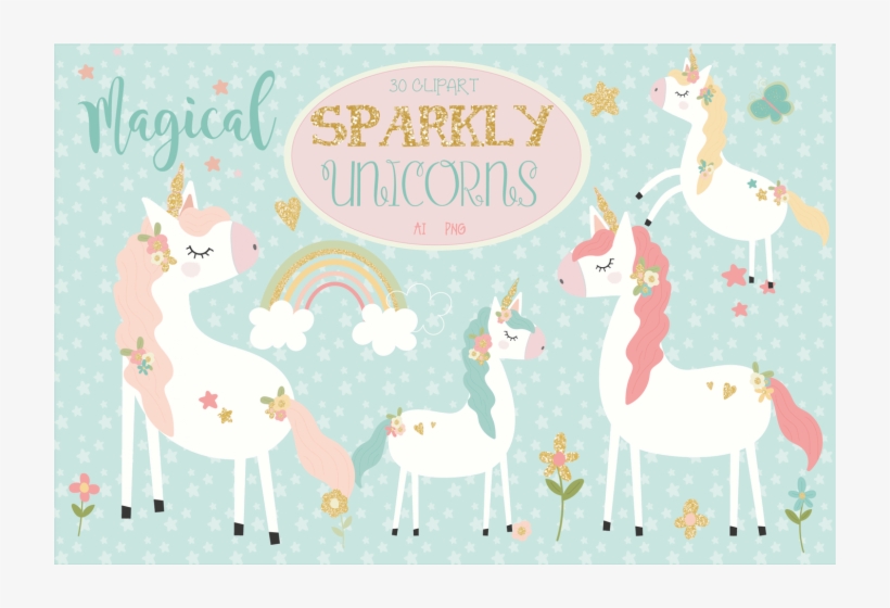Sparkly Unicorns By Poppymoon Design - Poppymoon Design, transparent png download
