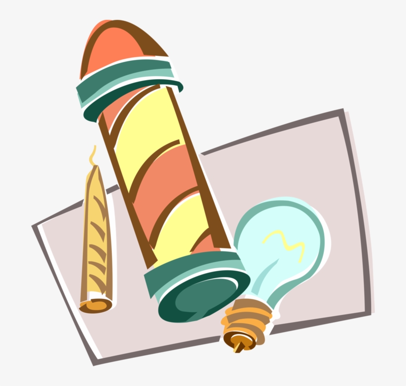 Vector Illustration Of Electric Light Bulb And Barber, transparent png download