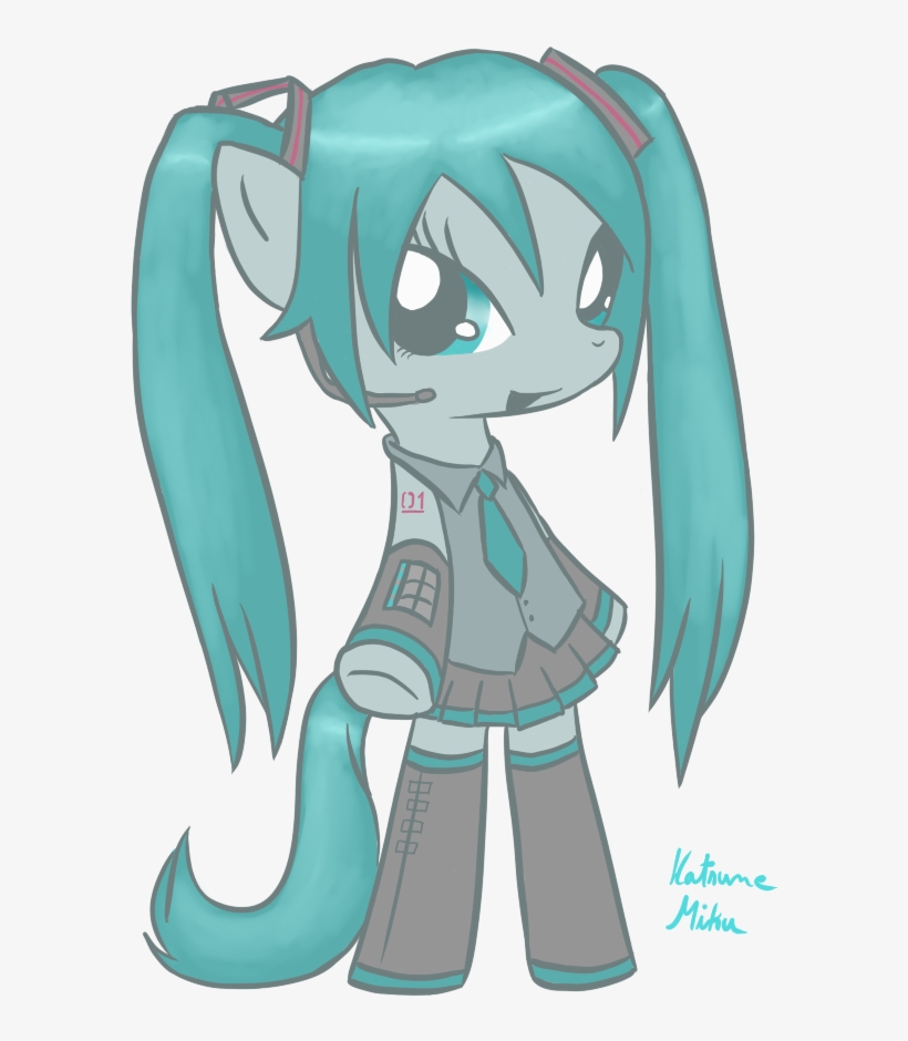Kasuminox, Bipedal, Hatsune Miku, Ponified, Pony, Safe, - Hatsune Miku Version Pony, transparent png download