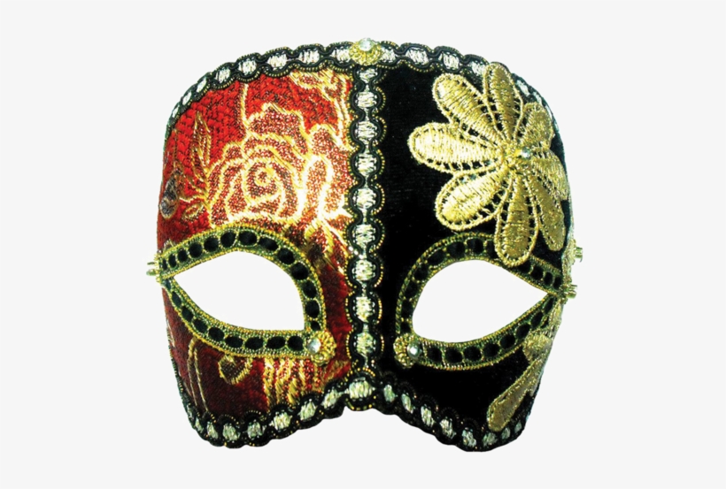 005 - Open - Red/black + Gold Flower On Band, transparent png download