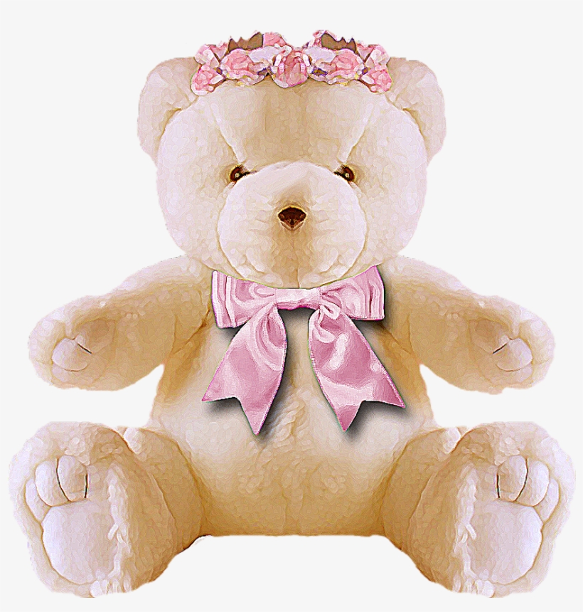 Teddy W Pnk Bow Ge - Teddy Bear Png Free, transparent png download