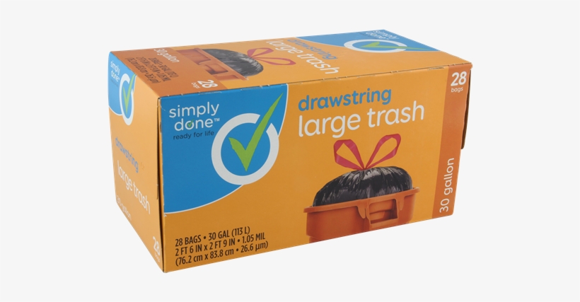 Simply Done Drawstring Large Trash Bags 30gal - Simply Done Trash Bags, transparent png download