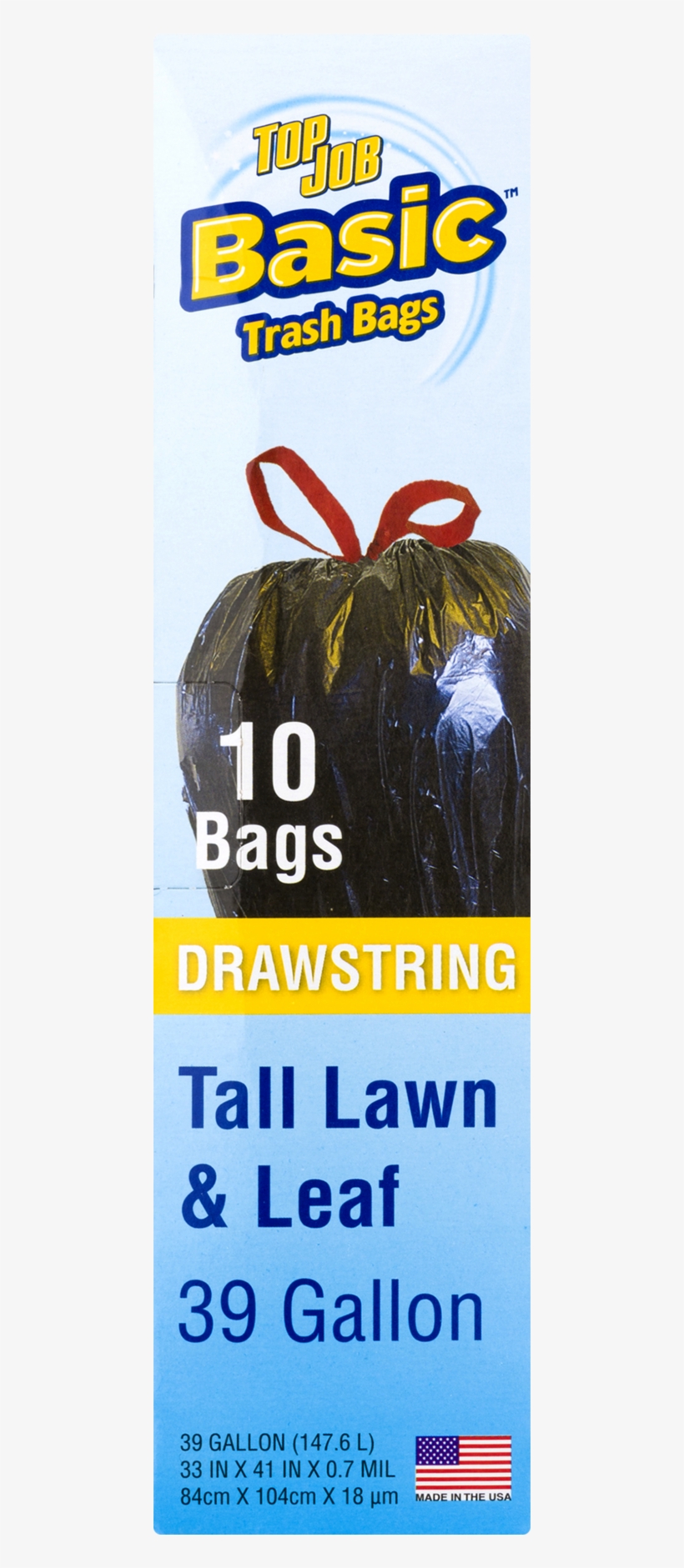 Top Job Basic Drawstring Tall Lawn & Leaf Bags, 39 - Top Job Basic Drawstring Tall Kitchen Trash Bags, 13, transparent png download