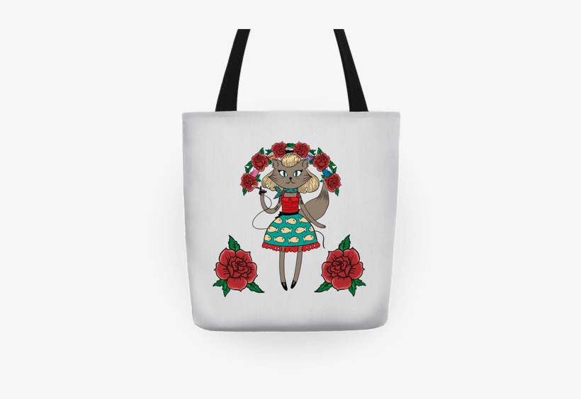 Tattooed Kitty Tote - Top, transparent png download