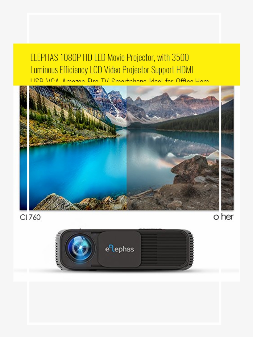Elephas 1080p Hd Led Movie Projector, With 3500 Luminous - Samsung Hg40nd670df 40" Full Hd Smart Tv Black, transparent png download