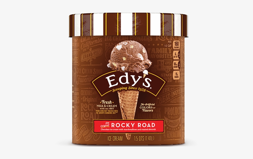 Rocky Road - Edy's Ice Cream Chocolate Brownie, transparent png download
