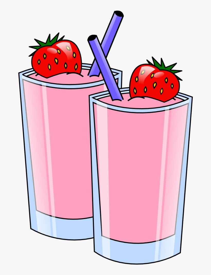 Free Vector Strawberry Smoothie Drink Beverage Cups - Smoothie Clipart, transparent png download