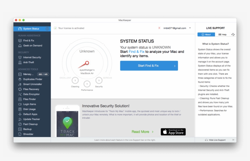 Mackeeper Main Window - App Store, transparent png download
