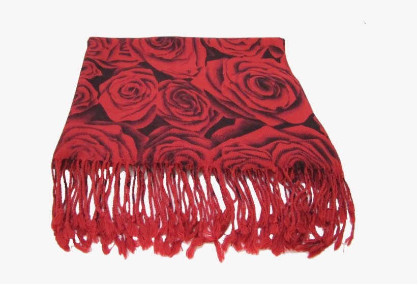 Red Shawl With Flower Pattern - Shawl, transparent png download