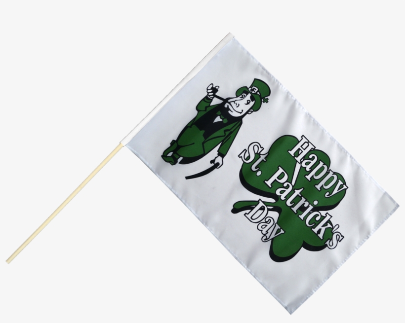 Bandiera Da Asta Happy St - Happy Saint Patrick's Day Flag With Leprechaun Top, transparent png download