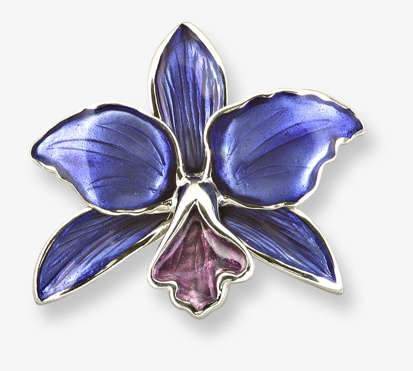 Nicole Barr Designs Sterling Silver Orchid Brooch-purple - Nicole Barr Purple Orchid Brooch, transparent png download