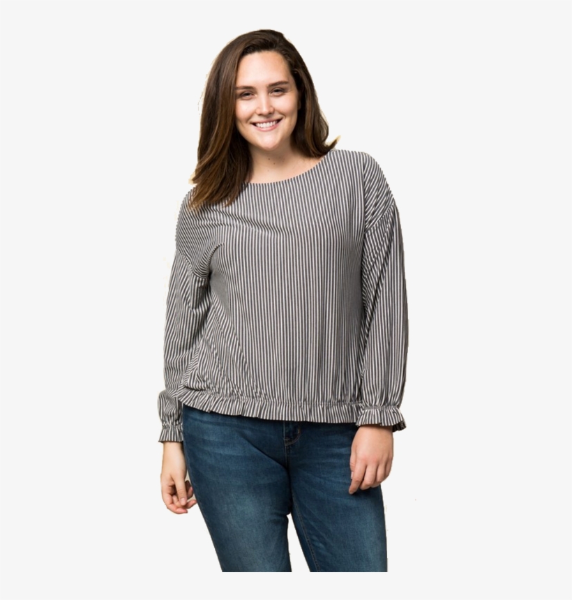 Black & White Stripe Ruffle Bottom Top - Robe Déesse Grecque, transparent png download