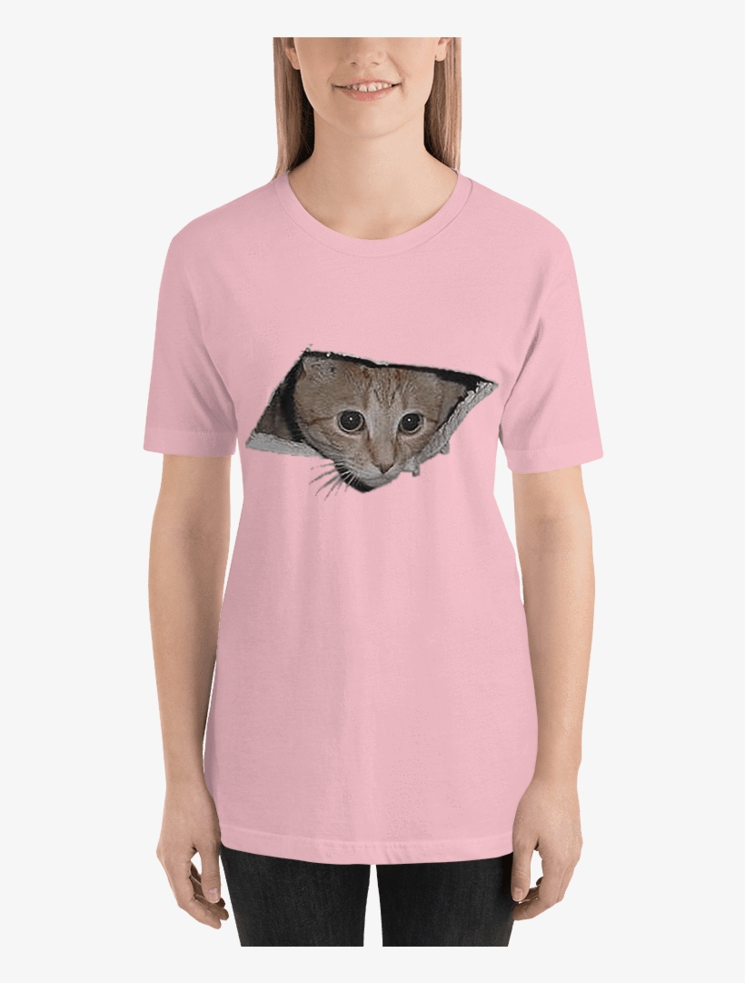 Shopping Peeping Cat Pink / 3xl - Shirt, transparent png download