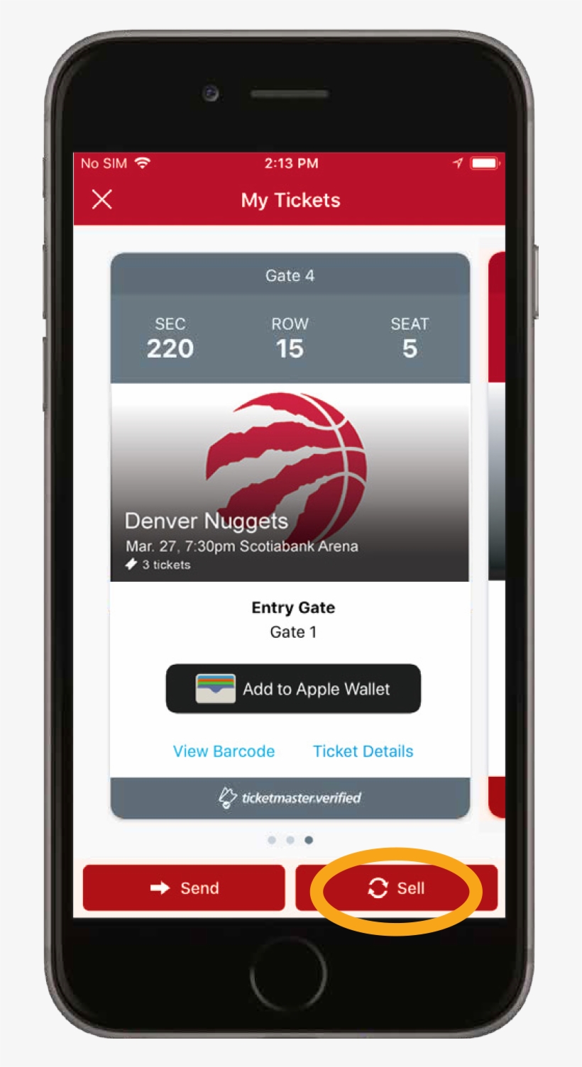 Mobile Ticketing Toronto Raptors Png Raptors Tickets - Purchase Raptors Tickets Mobile App, transparent png download