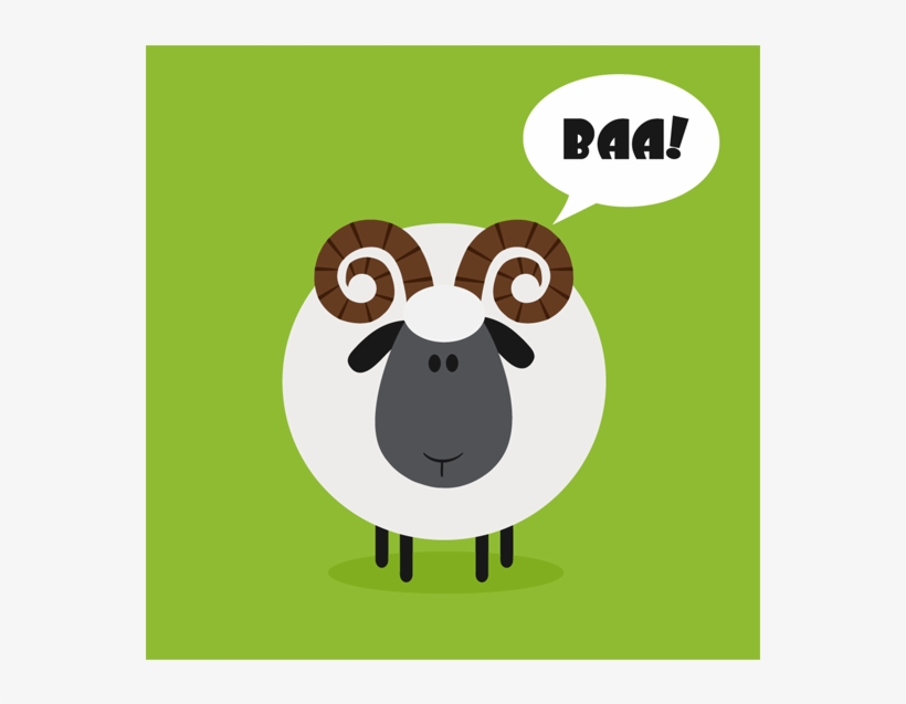 Ram Sheep Flat Design Vector Ram Sheep Humor Mascot - Cute Ram, transparent png download