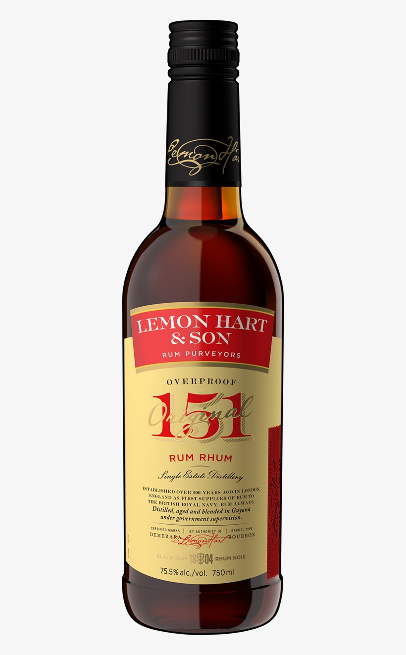 Overproof 151 2x - Original 1804 Lemon Hart, transparent png download