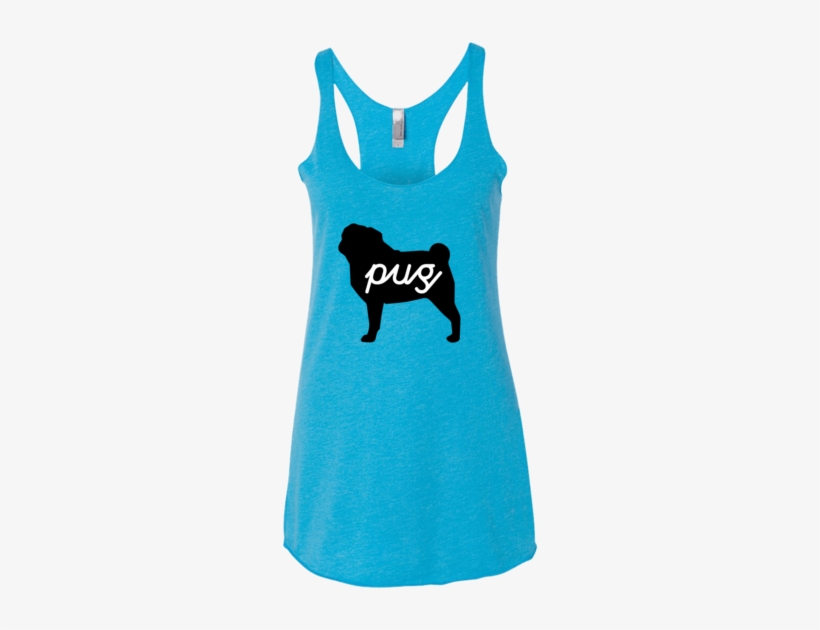 Signature Pug Women's Tank - Turquoise, transparent png download