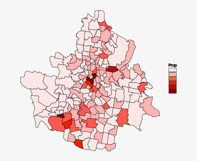 Choropleth Display Of Property Crime Rates - Property Crime, transparent png download