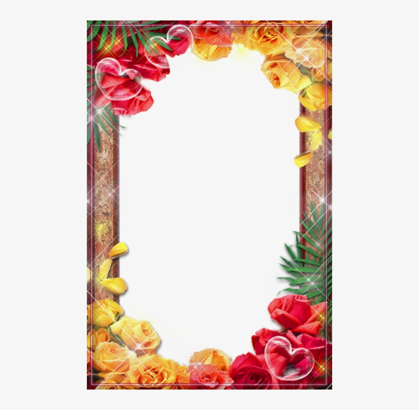 Free Png Frame With Roses Png Images Transparent - Download Frame With Flower, transparent png download