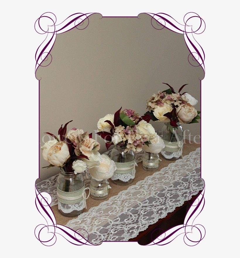 Vintage Pastel Burgundy Rustic Style Silk Artificial - Wedding, transparent png download