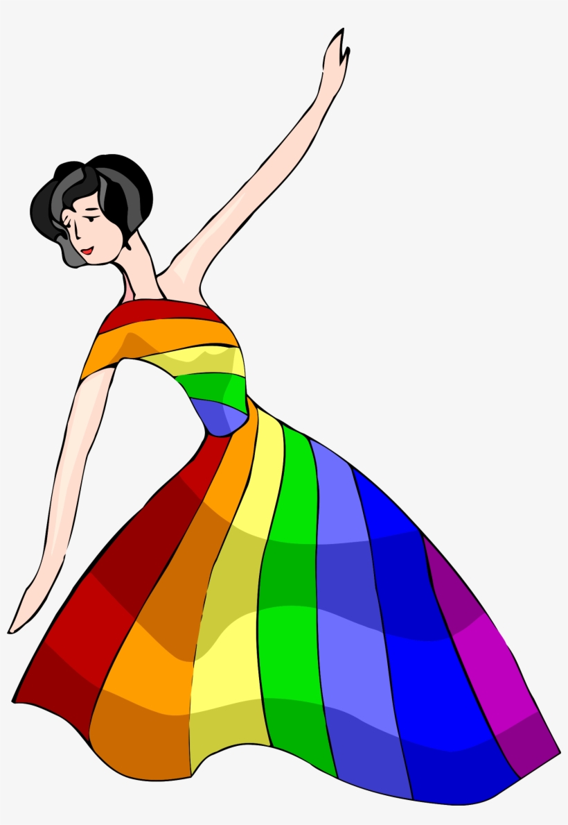 Dancer - Rainbow Dress Clipart, transparent png download