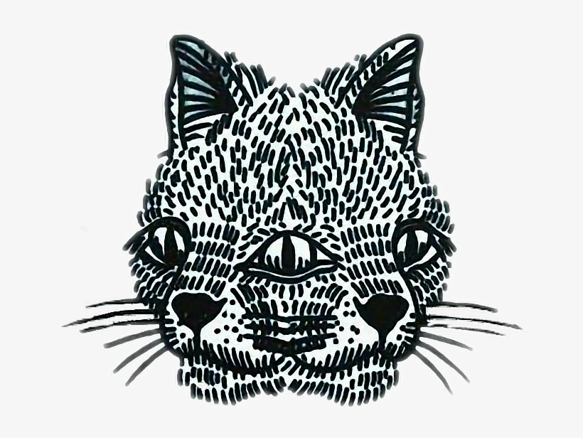 Cats Cat Twin Twins Surreal Sticker Tumblr Grunge - Cat, transparent png download