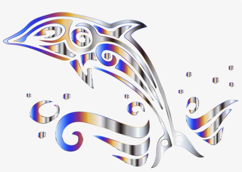 This Free Icons Png Design Of Chromatic Tribal Dolphin, transparent png download