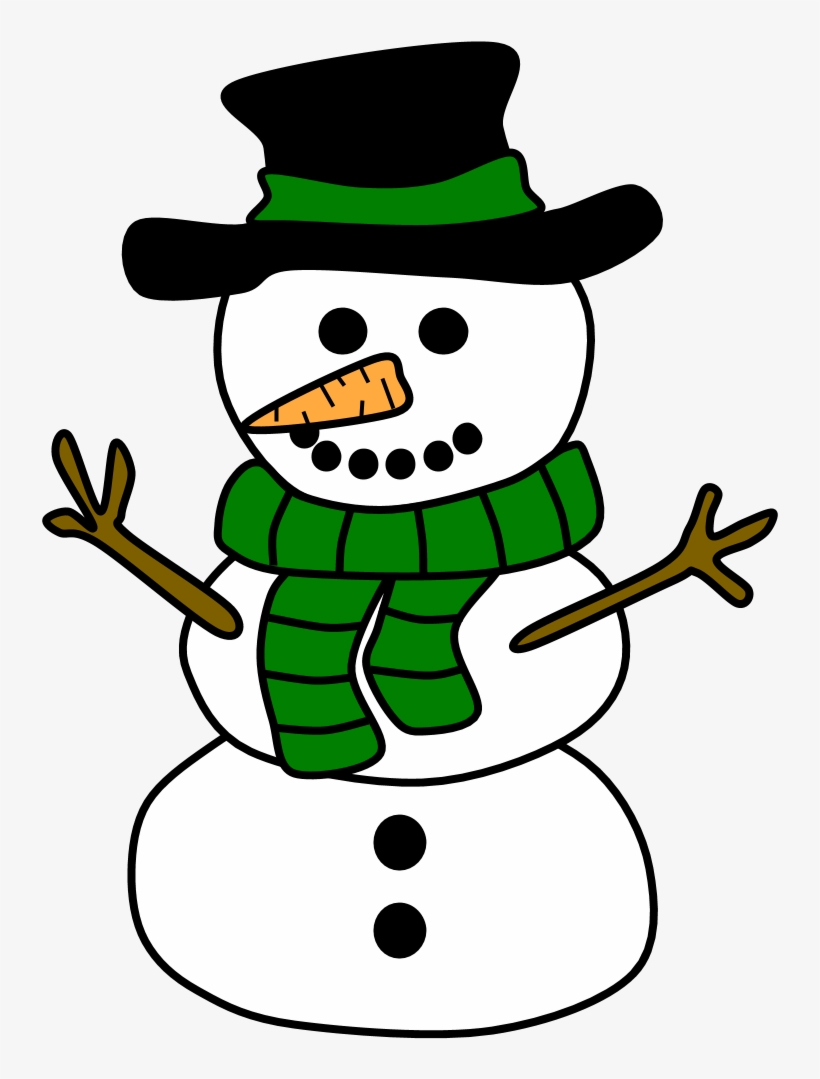 Snowman, Hat, Scarf, Green, Png, transparent png download