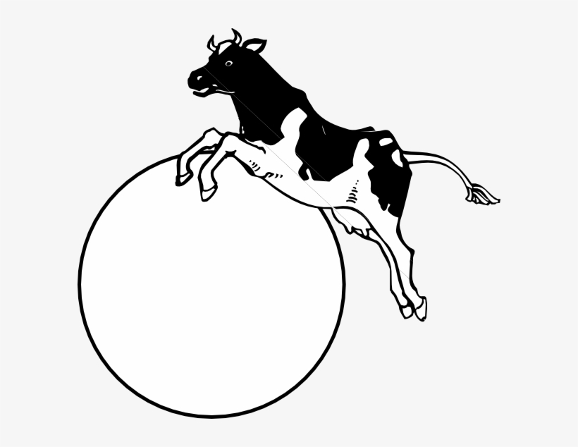Cow Jumping Over Moon Clip Art At Clker - Cow Jumping Over The Moon Clip Art, transparent png download