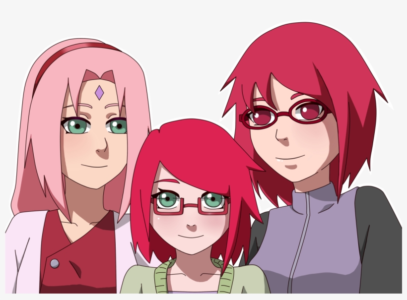 Sakura , Karin And They're Daughter Keiko - Sakukarin Child, transparent png download
