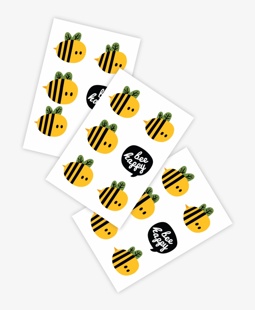 Temporary Tattoos Bee Happy - Honey Bee, transparent png download