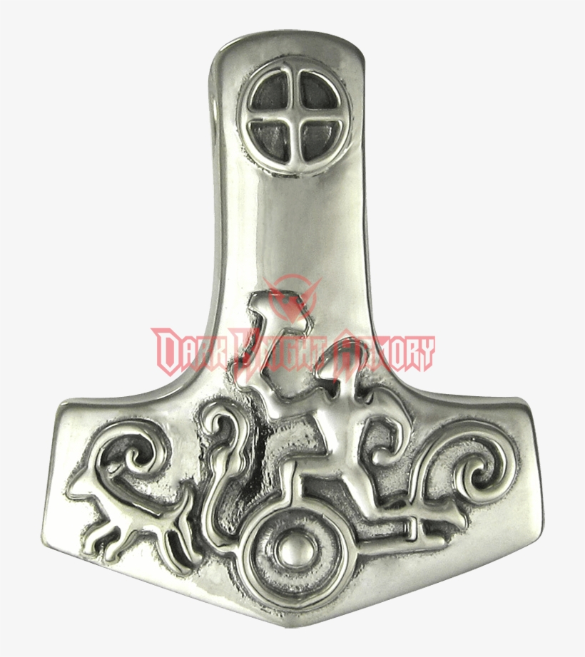 Silver Petroglyph Thors Hammer Pendant - Mjölnir, transparent png download