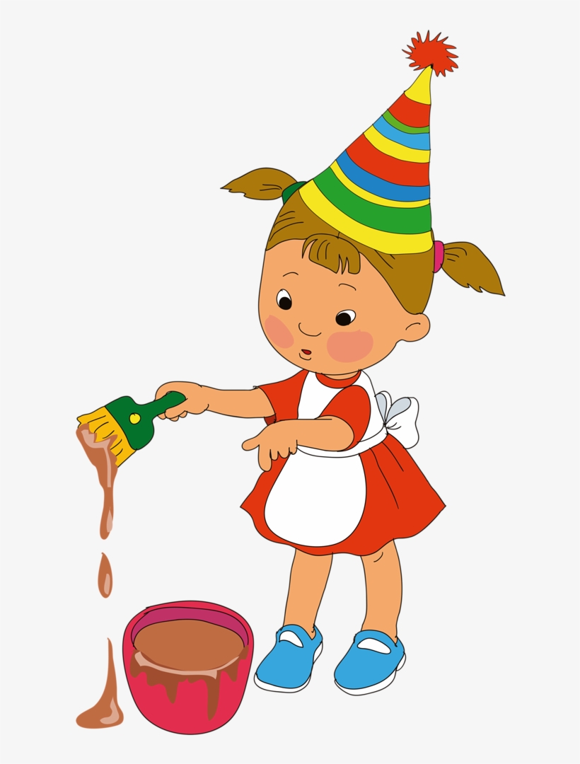 Birthday Girl - Menina Pintora Desenho Png, transparent png download