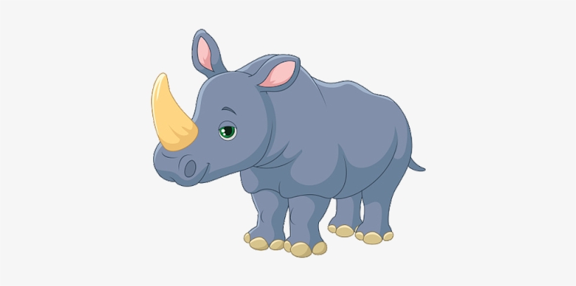 Baby Rhinoceros - Rhinoceros Cartoon Png, transparent png download