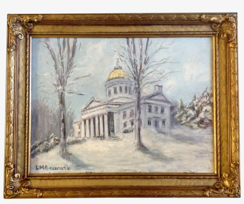 L M Ainsworth, Oil Painting On Board Signed By Artist, - Vermont State House, transparent png download