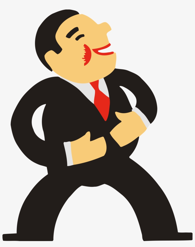 Laughing Man Banner Freeuse Library - Transparent Cartoon Man In Suit, transparent png download