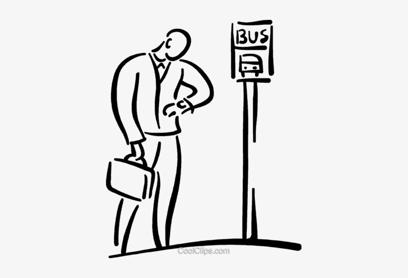Person Waiting At The Bus Stop - Waiting At The Bus Stop, transparent png download
