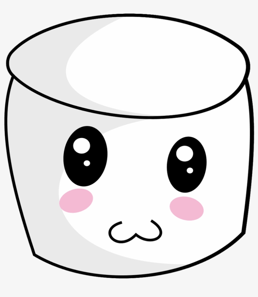 Container Clipart Bucket Container Cute Face Marshmallow - Marshmallow Clipart, transparent png download