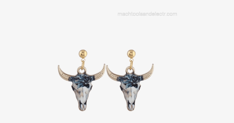 Boho Style Tiny Cow Head Alloy Drop Earrings - Earring, transparent png download