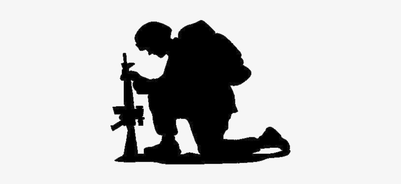 Together, Your Soldiers Pray This In The Name Of Your - Kneeling Soldier Silhouette, transparent png download