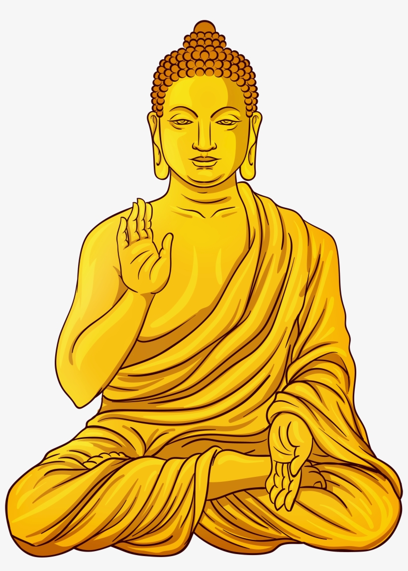 Gold Buddha Statue Png Clip Art - Buddha Statue Clip Arts, transparent png download