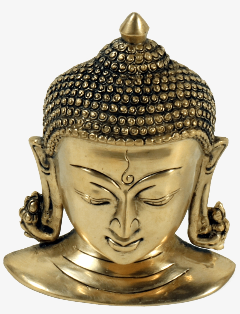 Buddha Head Brass Buddha Idol - Buddhism, transparent png download