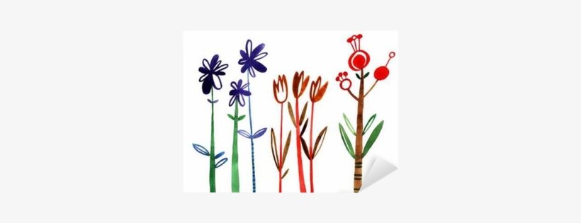 Colorful Floral Collection With Leaves And Flowers, - Watercolor Painting, transparent png download