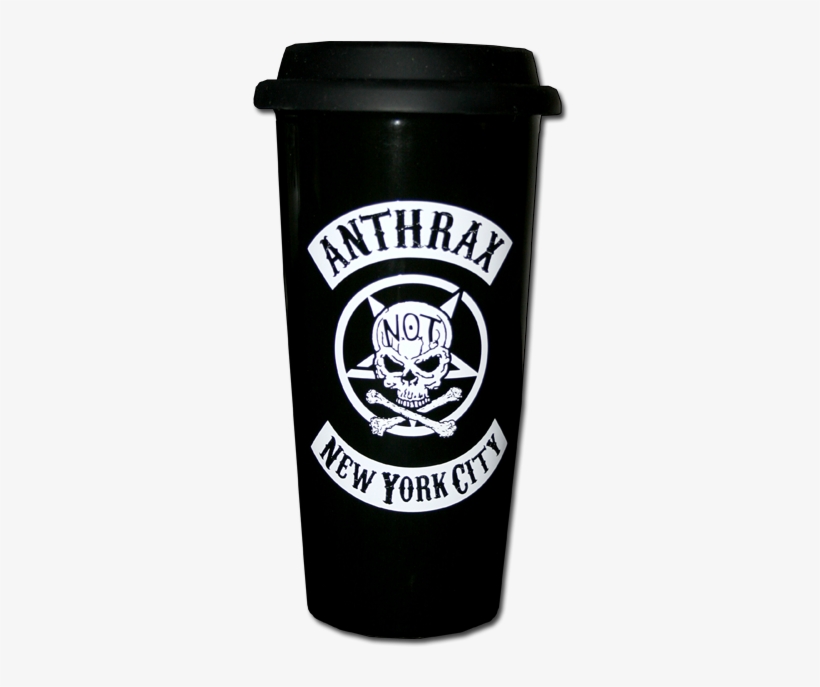 Anthrax Porcelain Travel Mug - Anthrax Cd Lgo York City Biker Skull Official Shirt, transparent png download