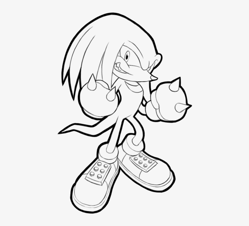 Knuckles - Knuckles Black And White, transparent png download