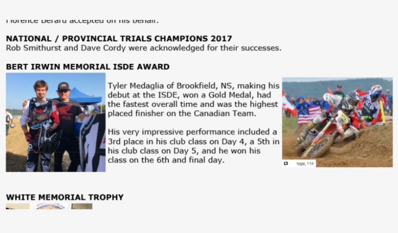 Annual Awards Announced At Cma Annual Meeting - Motocross, transparent png download