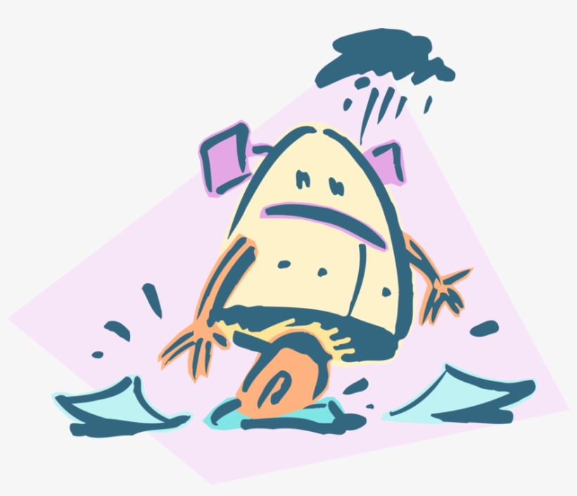 Vector Illustration Of Little Robot When It Rains,, transparent png download